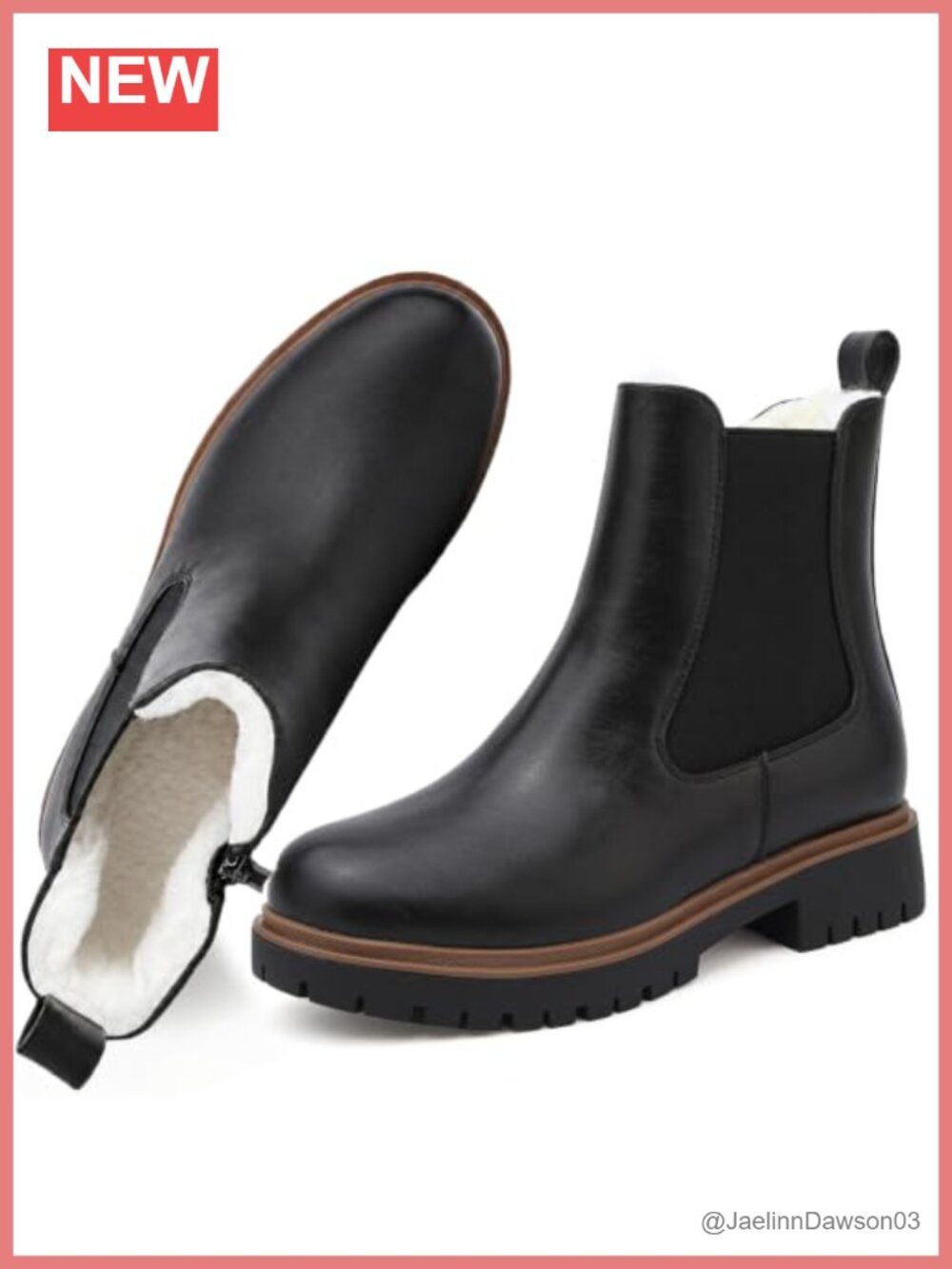 Waterproof Fur Lined Chelsea Ankle Boots Women Platform Winter